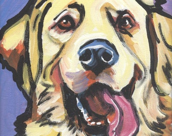 Golden Retriever modern Dog art print pop dog art bright colors 12x12