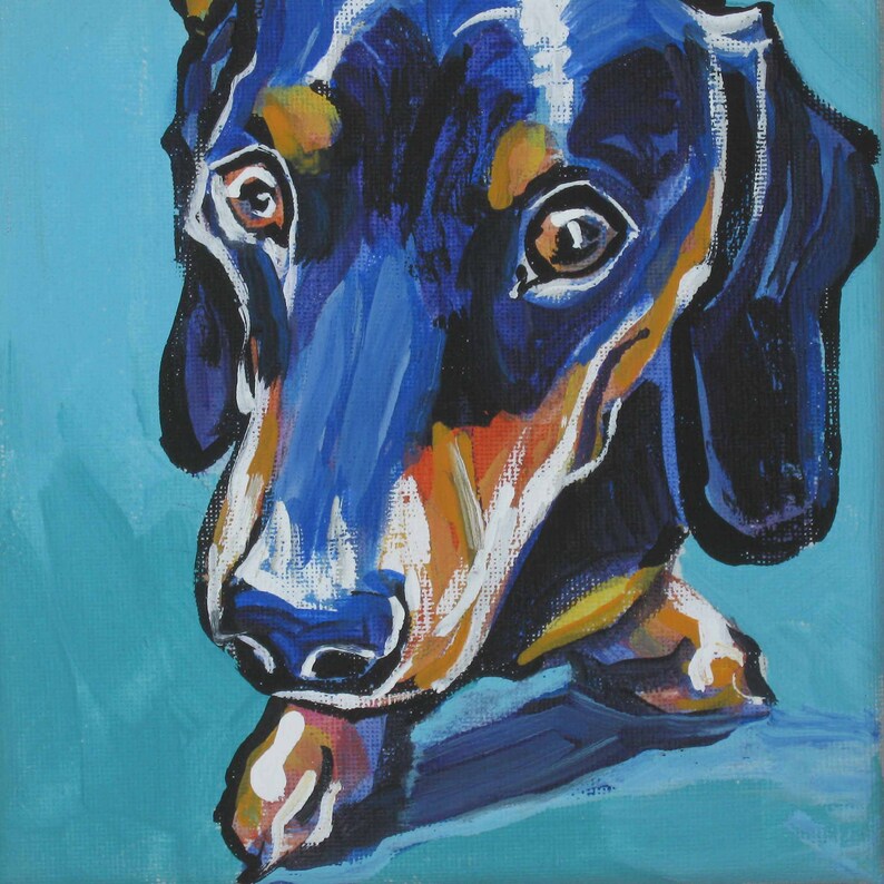 Dachshund Modern Dog Art Print Pop Dog Art Bright Colors12x12 Etsy