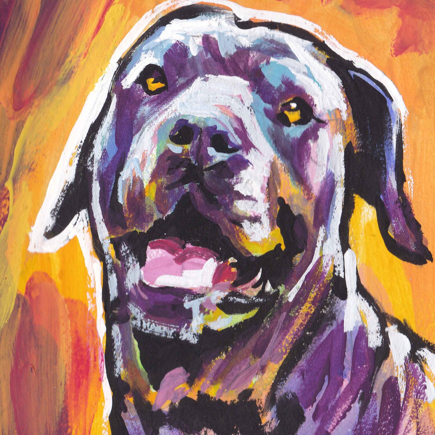 Cane Corso Portrait Art Print of Pop Dog Painting Bright Etsy