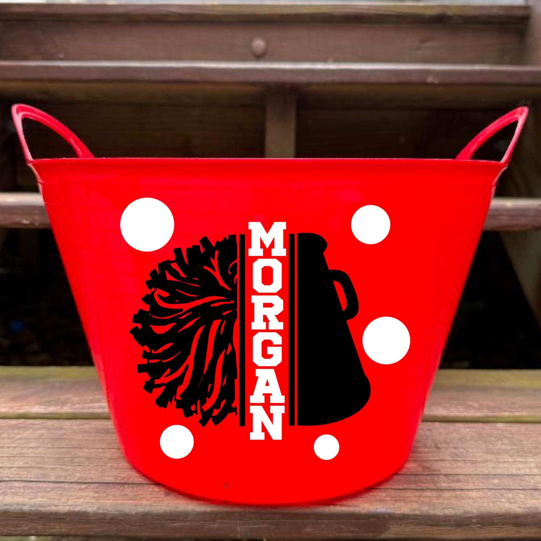 Cheer Gift Bucket | Cheerleader Gift Basket | Personalized Cheer Bucket ...