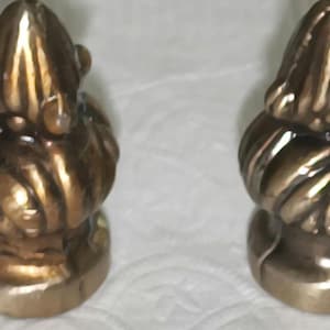 Pair of Vintage Fluted Brass 1/8" NPT Decorative Finials - 1/8-27 IPS Threaded Caps for Gas Fixtures & Industrial Restoration