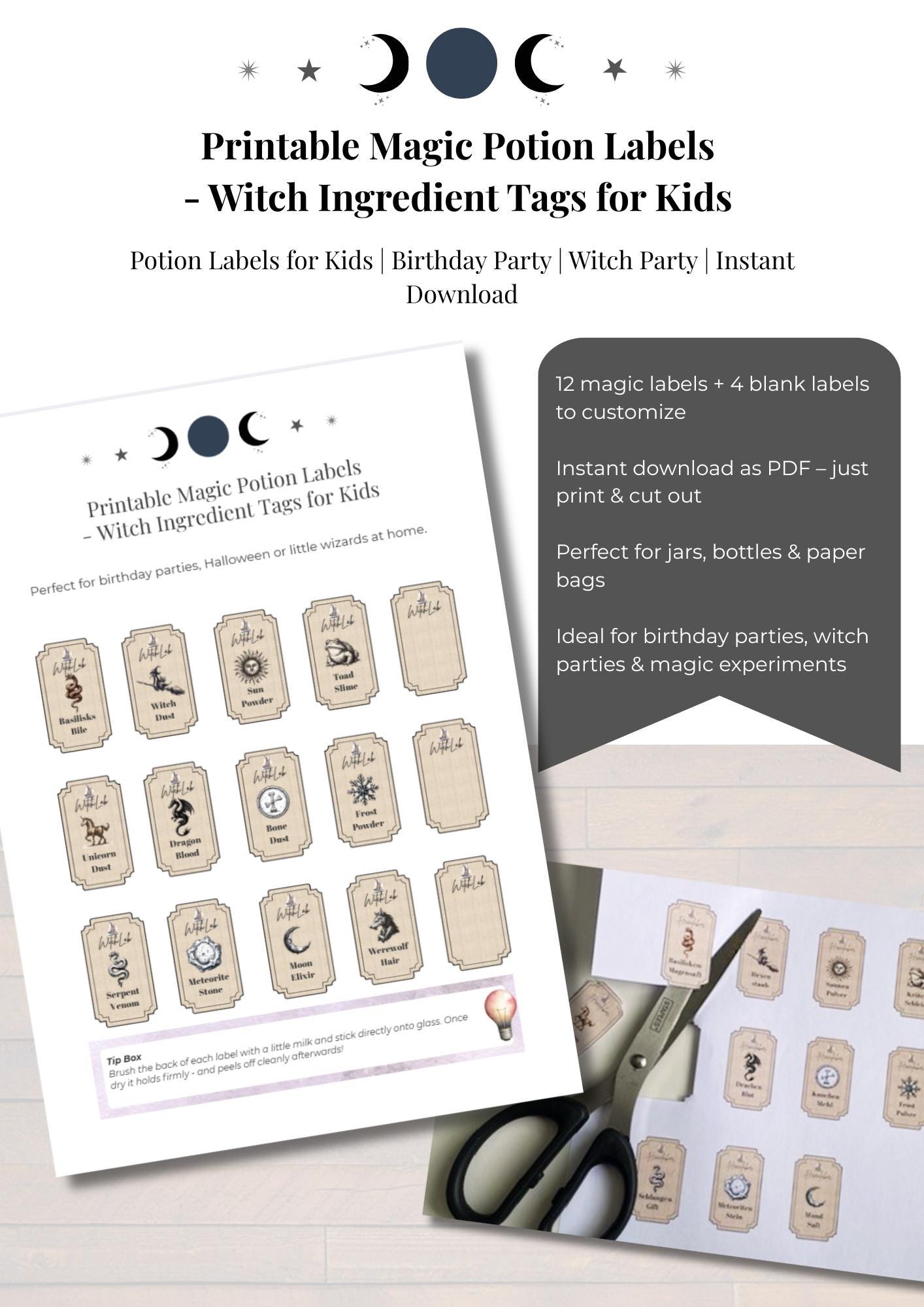 Printable Magic Potion Labels | Witch Ingredient Tags for Kids ...