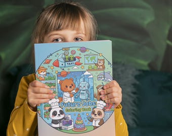 Utskrivbara målarbilder för barn, målarbok med söta djur för småbarn, digital nedladdning, aktivitetsblad för barn, gör-det-själv-pyssel för barn