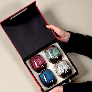 Tasses à expresso en porcelaine 175 ml • Tasses à café et à thé en céramique • Lot de 4 • Tasses à thé minimalistes • Coffret cadeau Ensemble de verres