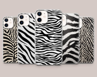 Zebra Phone Case Fur Black & White Cover for iPhone 17Pro, 16, 15, 14, 13, 12, 11, Samsung S26, S25, S24, S23Fe, A16, A56, Pixel 10, 9Pro