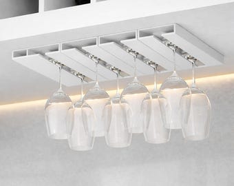 Unter Schrank Weingläser Regal - Stemware Halter Aufbewahrungsorganisator, platzsparender hängender Weinglashalter für Küchenbarschrank