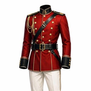 Red Royal Military Uniform Men Prince Costume Ceremonial Jacket Guard Suit Cosplay