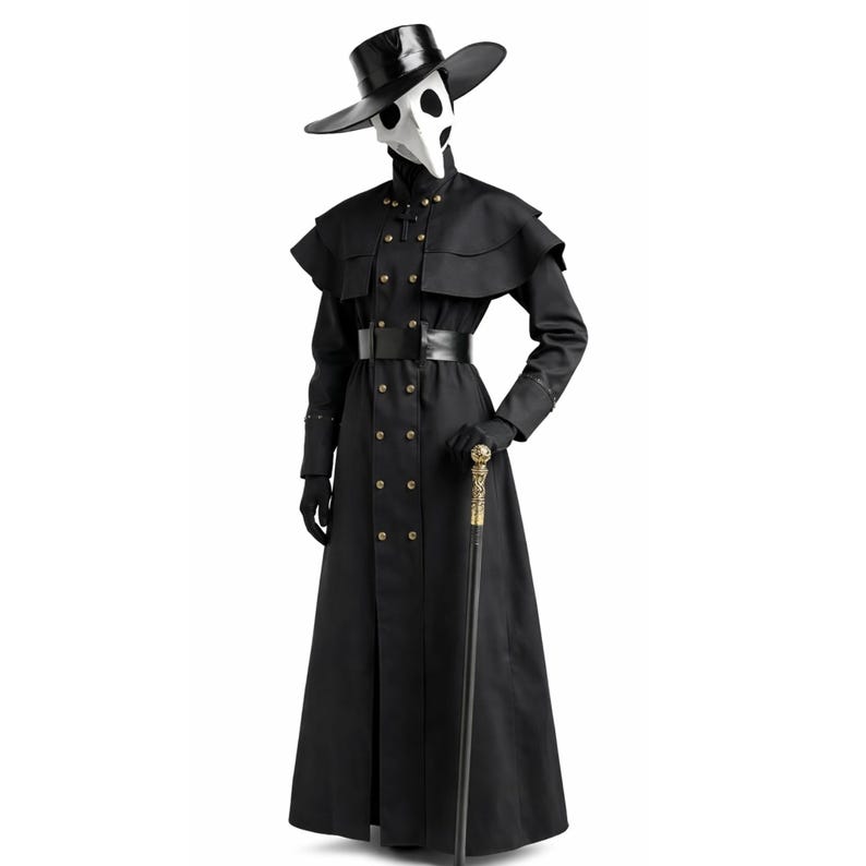 Medieval Plague Doctor Costume Gothic Black Coat Set - Etsy