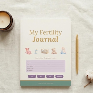 My Fertility Journal – TTC Planner Printable - Bbt Chart, Opk Tracker, Cycle Log - 50-Page Printable Instant Download