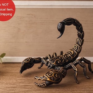 Skorpionfigur, Halloweendekor, 3D-utskriftsfiler, insektssmycken, trädgårdsdekor