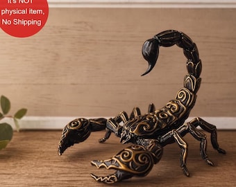 Figurine de scorpion, décoration d'Halloween, fichiers d'impression 3D, bijoux insectes, décoration de jardin