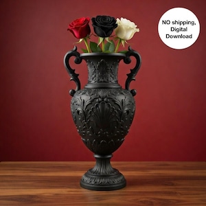 Gothic Vase STL-Datei - Blumenvase, Gothic Home Decor, Topf, Pflanzer Stl