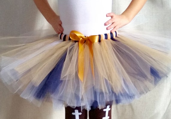 Tutu Bleu Marine Et Or Jupe Tutu Bebe Tout Petit Cadeau De Etsy