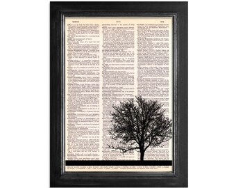 My Friend The Tree - Dictionary Art Print on vintage dictionary paper - 8x10.5 - Tree Art Print
