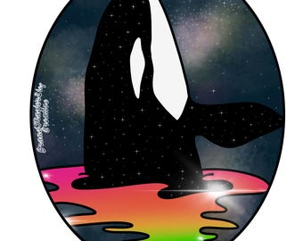 Adesivo con orca assassina magica