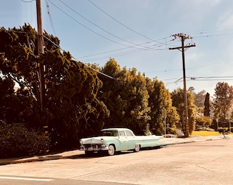Ocean Beach California Vintage Car Photo – Hippie Beach Town Ride