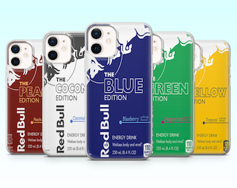 Red Bull Phone Case Energy Drink Racing Cover for iPhone 17e, 17Pro, 16, 15, 14, 13, 12, Samsung S26, S25, A56, A17, A16, Pixel 10, 10Pro, 9