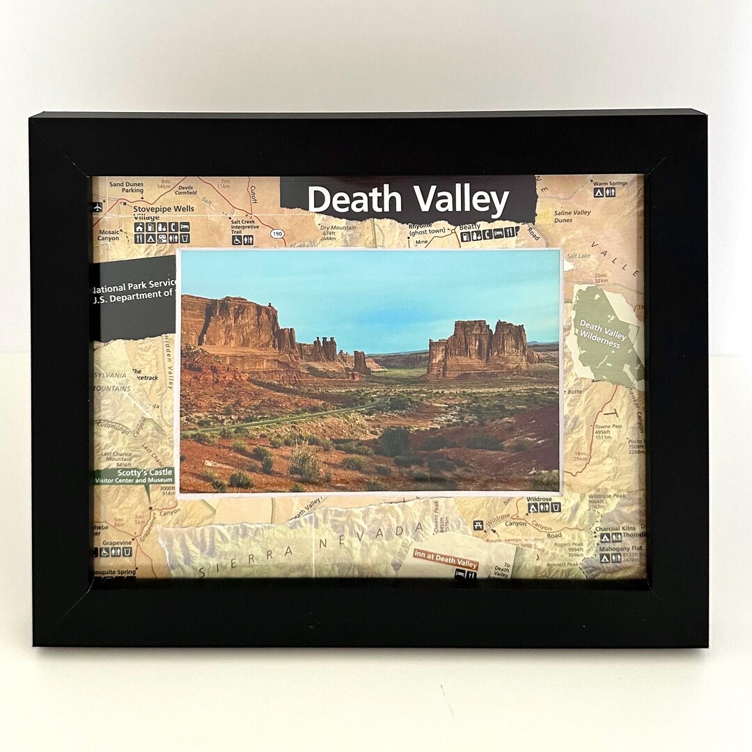Death Valley National Park Map Picture Frame - Etsy