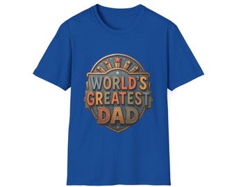 Camiseta "El mejor papá del mundo" / Camiseta retro con insignia para el Día del Padre