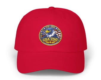 Gorra clásica USA 250 Eagle Patch / Bordado de la bandera estadounidense