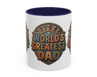 Taza de café con diseño retro "El mejor papá del mundo", 11 oz o 15 oz.