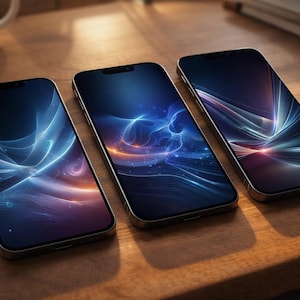 Pack de 20 Wallpapers Futuristas Abstractos para Móvil, Fondos de Pantalla Estética Digital 4K, Abstract Flow Art Blue & Purple, Móviles