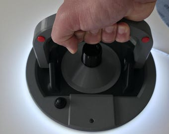 LumiSand. Blocco abrasivo illuminato a LED – Impugnatura girevole ergonomica, levigatrice con controllo della polvere. 220 mm