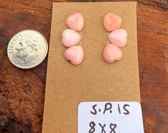 Pink Conch Shell 8x8mm Heart Cluster Cabochon Loose Gemstone