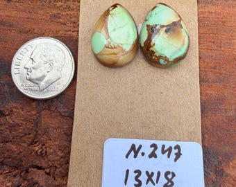 Royston Turquoise 13x18mm Tear Drop Pair Cabochon Loose Gemstone