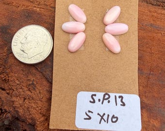Pink Conch Shell 5x10mm Oval Cluster Cabochon Loose Gemstone