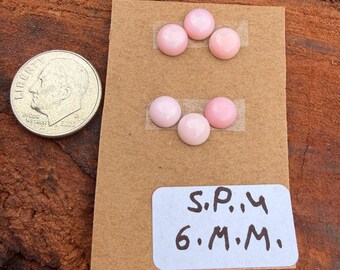 Pink Conch Shell 6mm Round Cluster Cabochon Loose Gemstone
