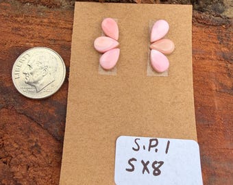Pink Conch Shell 5x8mm Pear Cluster Cabochon Loose Gemstone