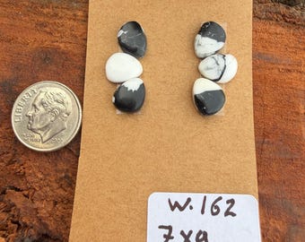 White Buffalo Turquoise 7x9mm Tumble Cluster Cabochon Loose Gemstone