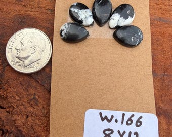 White Buffalo Turquoise 8x12mm Pear Cluster Cabochon Loose Gemstone