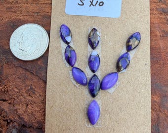 Piedra preciosa suelta de cabujones de cactus marqués de dalia morada de 5 x 10 mm