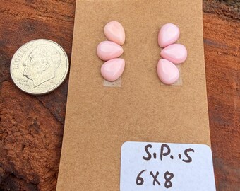 Pink Conch Shell 6x8mm Pear Cluster Cabochon Loose Gemstone