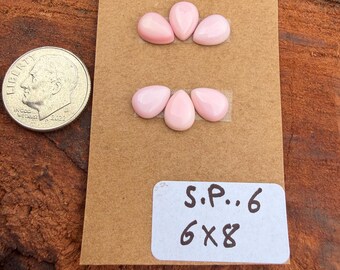 Pink Conch Shell 6x8mm Pear Cluster Cabochon Loose Gemstone