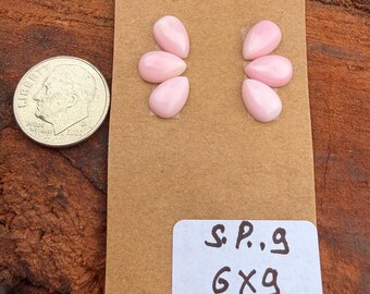 Pink Conch Shell 6x9mm Pear Cluster Cabochon Loose Gemstone