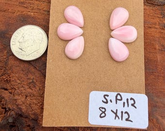 Pink Conch Shell 8x12mm Pear Cluster Cabochon Loose Gemstone