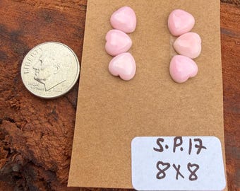 Pink Conch Shell 8x8mm Heart Cluster Cabochon Loose Gemstone
