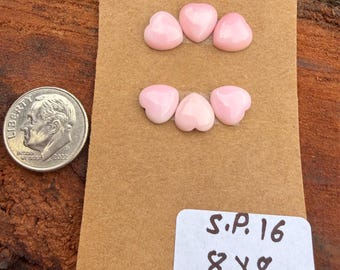 Pink Conch Shell 8x8mm Heart Cluster Cabochon Loose Gemstone
