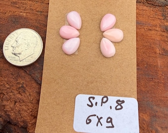 Pink Conch Shell 6x9mm Pear Cluster Cabochon Loose Gemstone
