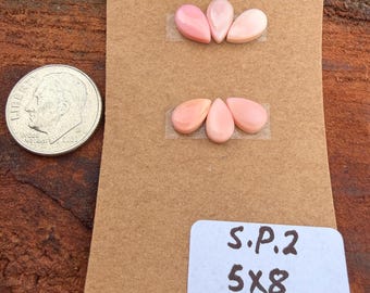 Pink Conch Shell 5x8mm Pear Cluster Cabochon Loose Gemstone
