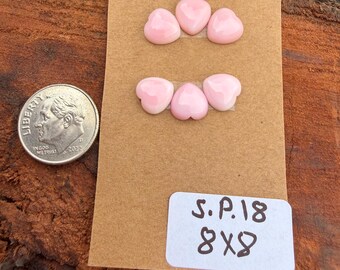Pink Conch Shell 8x8mm Heart Cluster Cabochon Loose Gemstone