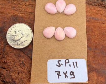 Pink Conch Shell 7x9mm Pear Cluster Cabochon Loose Gemstone