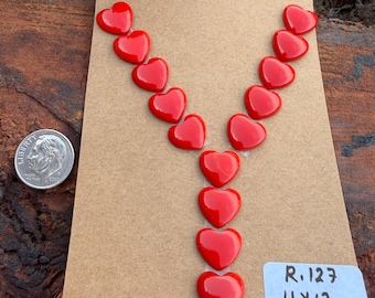 Rosarita, conjunto de collar con colgante de corazón de 11 x 12 mm con cabujón de piedra preciosa suelta.