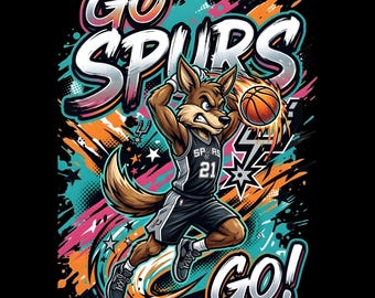 Paquete de PNG de Go Spurs Go, PNG de la mascota de los Spurs para baloncesto, diseño de camiseta del equipo de baloncesto de San Antonio, PNG de deportes, PNG de sublimación para Cricut, JPG