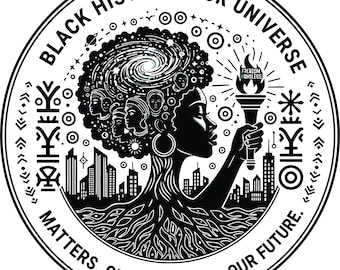 Historia Negra Nuestro Universo SVG, Mujer Afroamericana PNG, Clipart del Mes de la Historia Negra, Diseño de Sublimación del Orgullo Cultural, Juneteenth Cricut