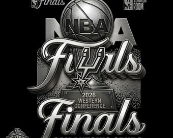 Finales de la NBA 2026 de los San Antonio Spurs PNG, Gráfico de baloncesto de campeones de la Conferencia Oeste, Finales de los Spurs PNG, Descarga digital, Diseño de camiseta para aficionados