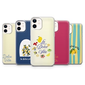 Coque de portable Dolce Vita Italie Quote Vibe Cover pour iPhone 17Pro Max, 16, 15, 14, 13, 12, Samsung S26, S25, S24, S23Fe, A16, A56, Pixel 10, 9Pro